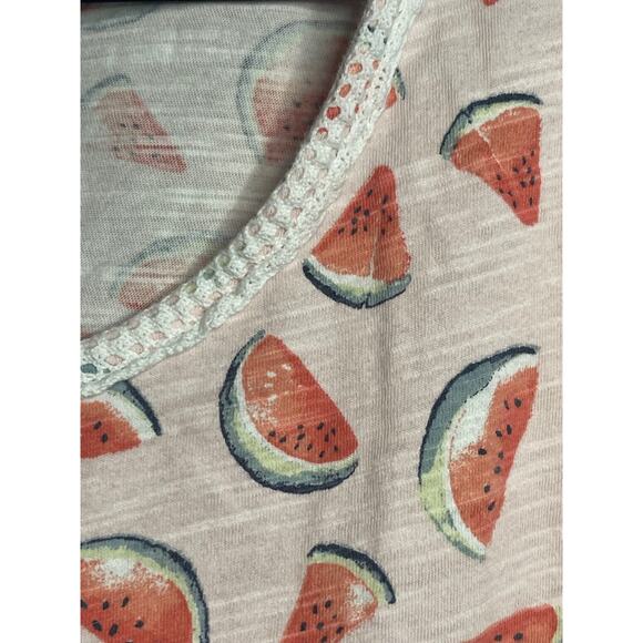 Juniper + Lime Medium Tank Watermelon Crochet Trim Coquette Cottegecore Summer - Picture 2 of 7